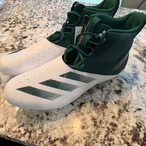 Adidas Adizero Chaos Mens Football Cleats White Green High Top Size 16 NEW